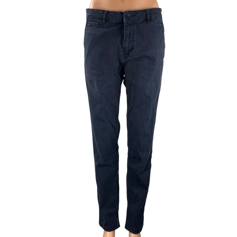 Zara Men's Navy Blue High Rise Tapered Straight Chino Denim Jeans Pants Size 30